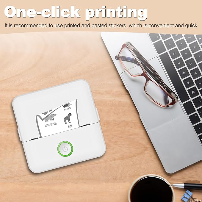 Print Pods Mini - Sticker Printer Portable Thermal Inkless Sticker Maker Machine Pocket Phone Instant Print for Study Graphics, Anatomical Diagrams, Photos