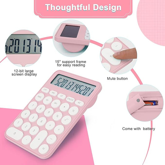 Standard Calculator 12 Digit,6.2 * 4.2in Desktop Large Display and Buttons,Calculator with Large LCD Display for Office,School, Home & Business Use,Automatic Sleep,15 °Tilt Screen