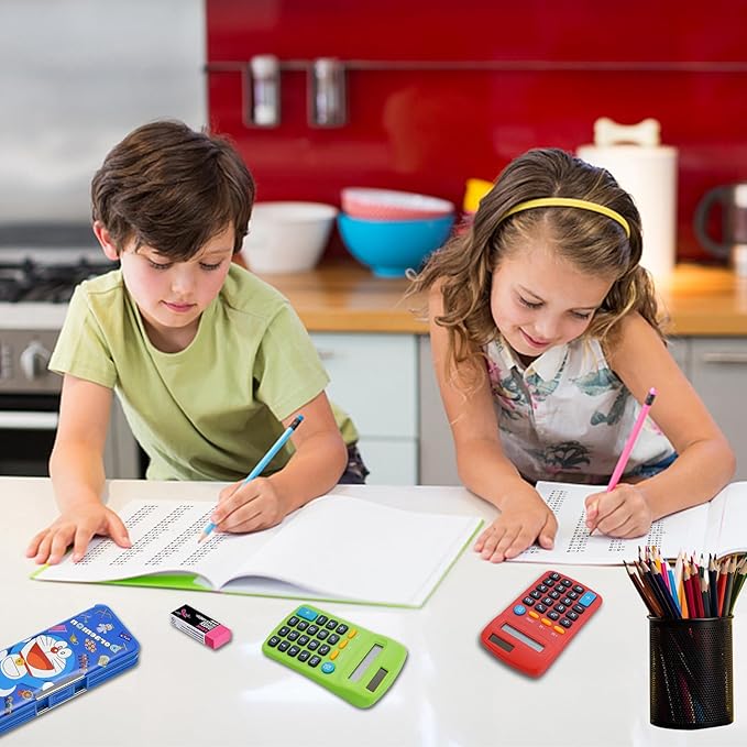 12 Pieces Pocket Calculators,Pocket Mini Calculators,8 Digit Display Basic Calculator,Solar Battery Dual Power Function Calculator for Students Kids Home Office (Multicolor, 12 Pieces)