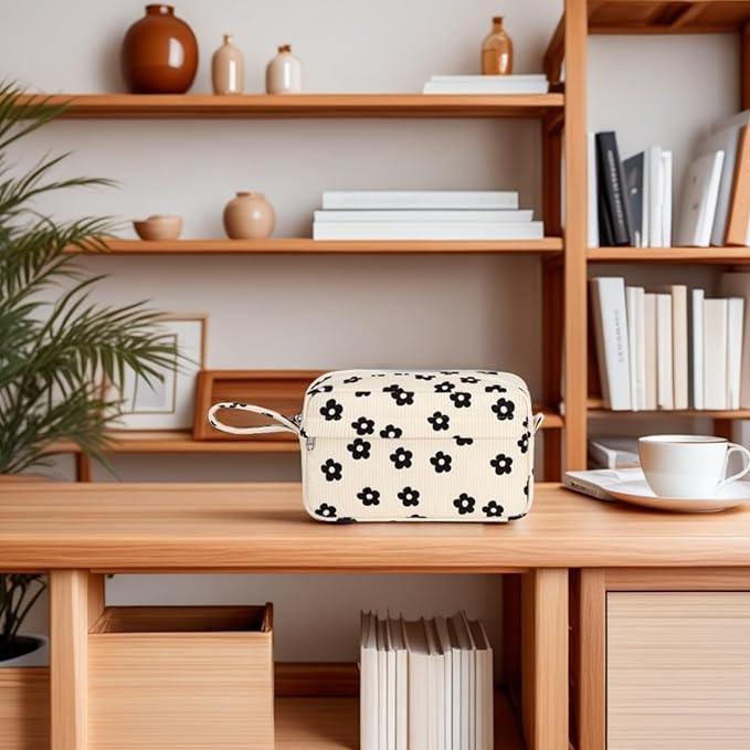 Bluboon Big Capacity Pencil Case Pencil Pouch School Supplies Cute Pencil Box Pencil Bag for Teen Girls Boys Women Man (Black Floral 95)