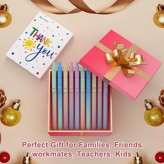Teen girl gifts,0.5mm Fine Point Black Gel Pens,Birthday Gifts for Women,High-End Series Aesthetic Pens for Journaling Note Taking, cute pens for women(10 Pcs Black Ink-Gradient shaft pen)