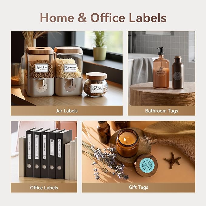 NIIMBOT B21 Label Maker Machine with Tape 2Inch Portable Sticker Printer Thermal Labeler for Jar Price Address Label for Business Home Office Organization, White