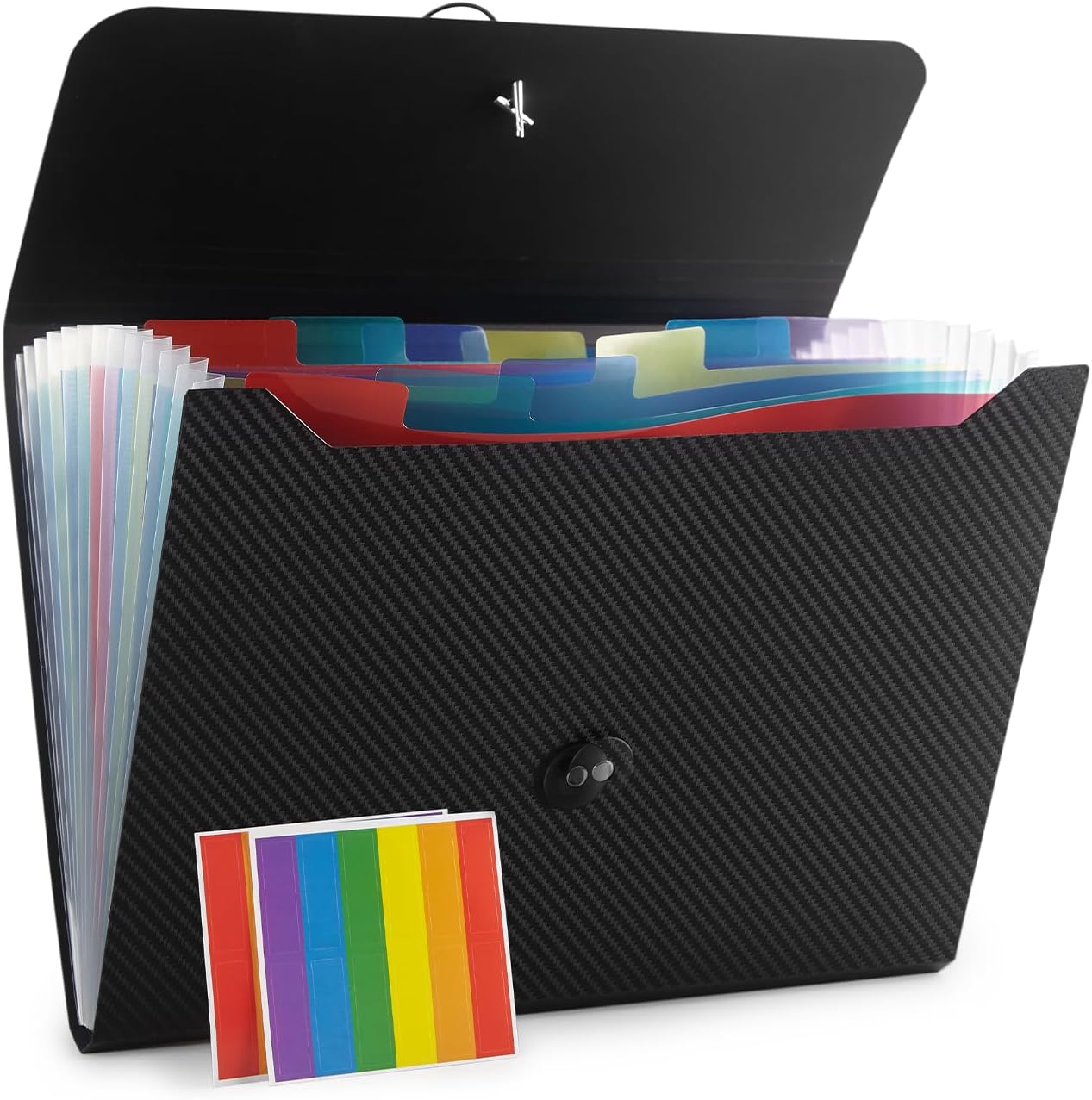 Expanding File Folder File Organizer 13 Pockets File Organizer Accordion Filing Folder Expandable File Folder for Documents Aesthetic Paper Organizer Folder for Work, School, Home, Office, BlackRed