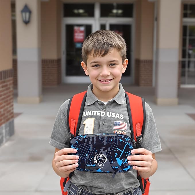 Bluboon Big Capacity Pencil Case Pouch Pen Case School Supplies Cute Pencil Box Bag for Teen Girls Boys Women Man (Graffiti Blue)