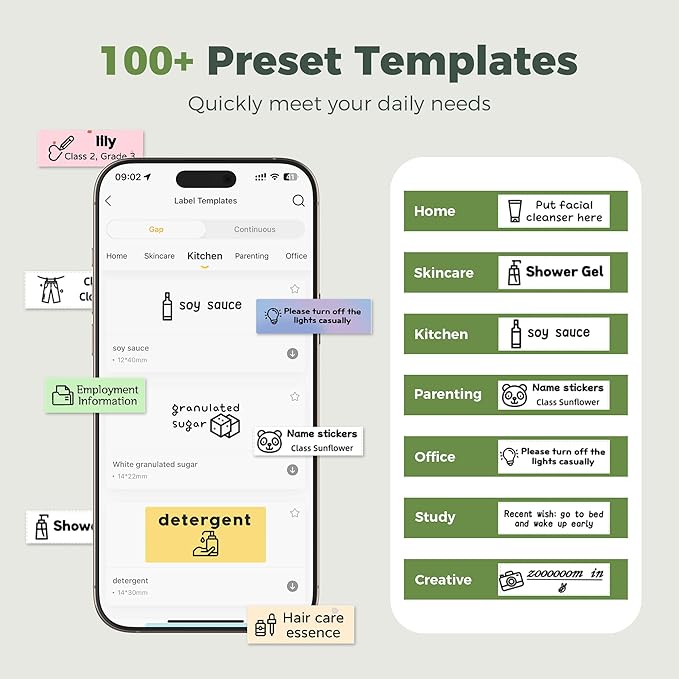 Joysea Portable Label Maker Machine with Tape, Bluetooth Thermal Sticker Maker for Home Kitchen & Office, Gray