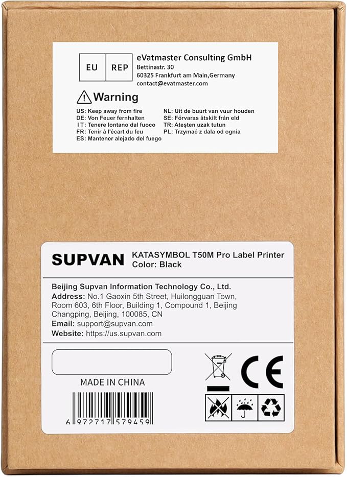 SUPVAN T50M Pro Bluetooth Label Maker Machine with 3 Tapes, Wide Waterproof Label, Versatile App with 40 Fonts and 450+ Icons, Inkless Labeler for Home, Kitchen, School, Office Organization, Black
