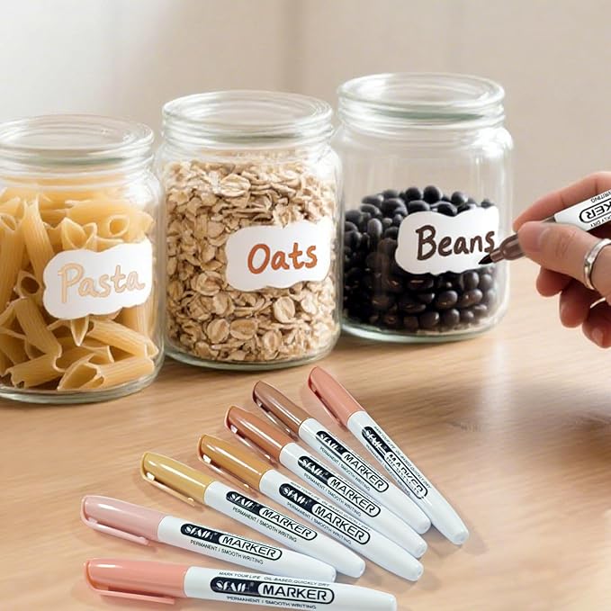 SFAIH 24 Skin Tone Permanent Markers - Assorted Portrait Colors, Fine Point Permanent Markers for Portrait, Figure, Animals, Trees Painting, Coloring Book, Decorate Wood, Quick Drying, Fade Resistant