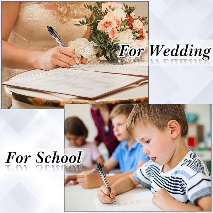 Nuanchu 200 Pcs Retractable Ballpoint Pen Medium Point 1.0mm Black Gel Pens Long Lasting Writing Pens for Office University College School Everyday Use