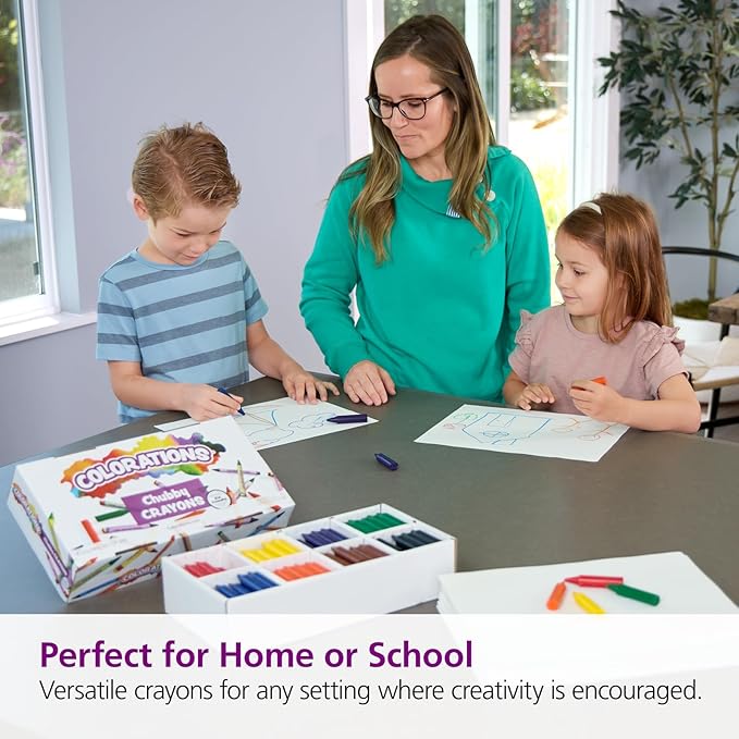 Colorations Chubby Crayons for Kids Set of 200 Rainbow Crayons Classroom Supplies (2-11/16"L x 9/16"Dia), Yellow