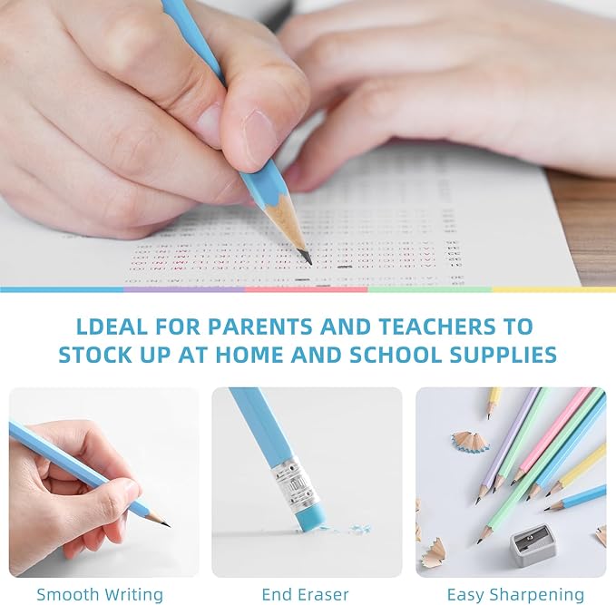 ZWlOT Wood-Cased Pencils,Pre-Sharpened,Pastel Colors,175 Count #2 HB Pencils with Eraser Bulk,Assorted Colors,School Classroom Teacher Supplies Gifts