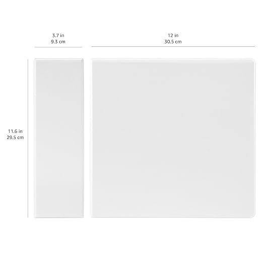 Amazon Basics 3 Ring Binders, 3 Inch, 2 Pack, D-Ring Organizer for School, Home Office, White