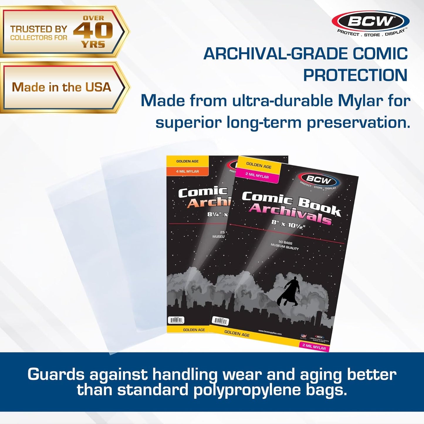 BCW 1-GOL-M2 Golden Comic Mylar Archivals - 2 Mil