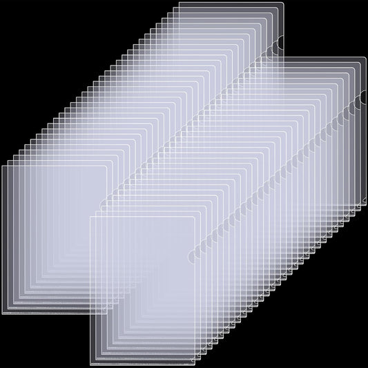 63 Pack Clear Plastic Document Folders L-Type Transparent Project Pockets for A4 Letter Size Paper