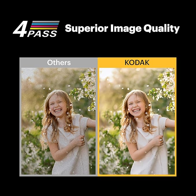 KODAK Mini 3 ERA 4PASS Portable Photo Printer (Black, Printer + Initial 8 Sheets + 60 Sheets)