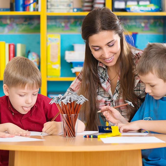 Chinco 48 Pieces Pickaxe Pencils Eraser Set Funny Eraser Topper Pencils Bulk with Axe Shape Erase for Back to School Supplies Students Gifts