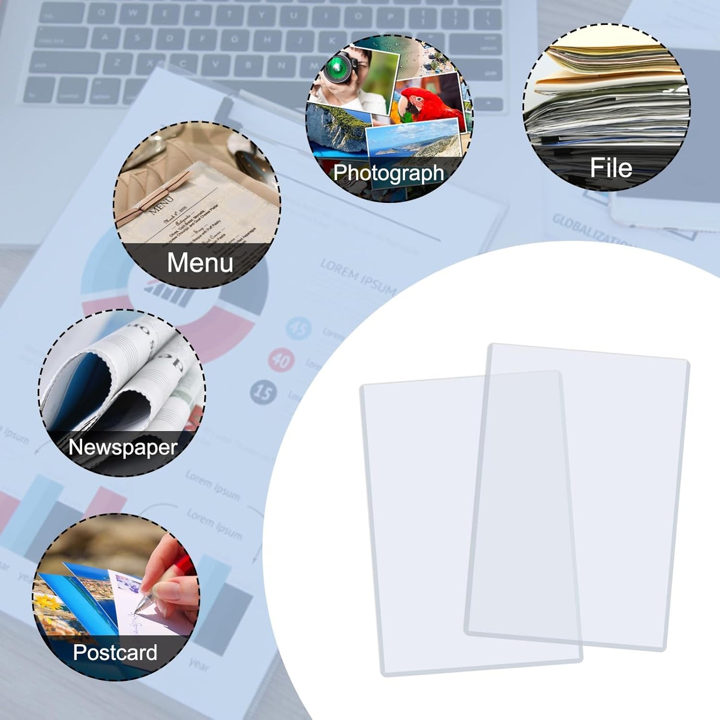 Rainmae 12 Pack 8.5" x 14" Rigid Print Protectors, Clear Waterproof Hard Plastic Page Sheet Protectors, Paper Sleeves Photo Plastic Sleeves Hard Document Birth Certificate Protector