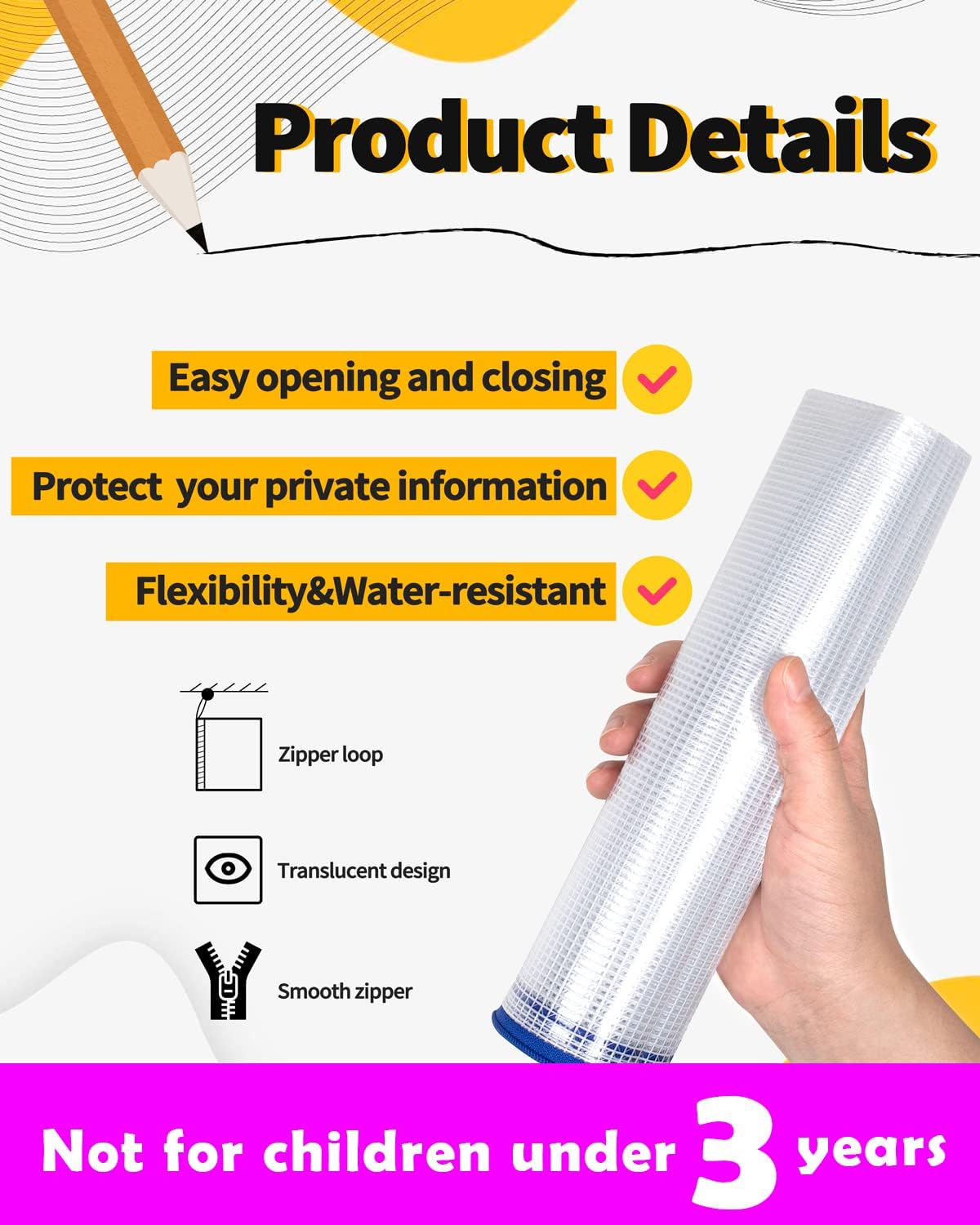 SUNEE Mesh Zipper Pouch 9.2x12.5 in (6 Colors, 24 Packs),Extra Large Water-Resistant Zip Bag for School Office Supplies, Puzzles & Games Organizing Storage