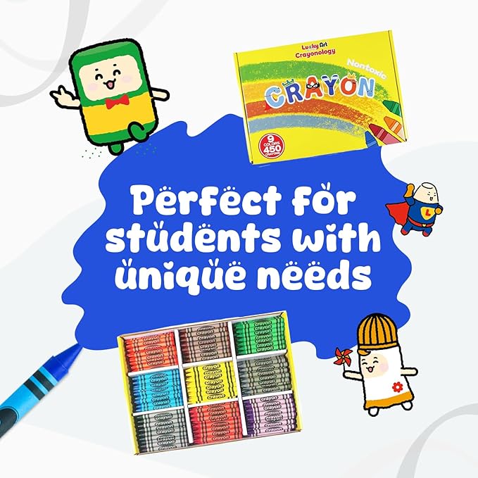 wrapped Bulk Crayons Classpack (450 Regular Size wrapped, 50 each of 9 colors), Bulk School Supplies for Teachers, Kids Crayons, Arts and crafts Classroom Supplies