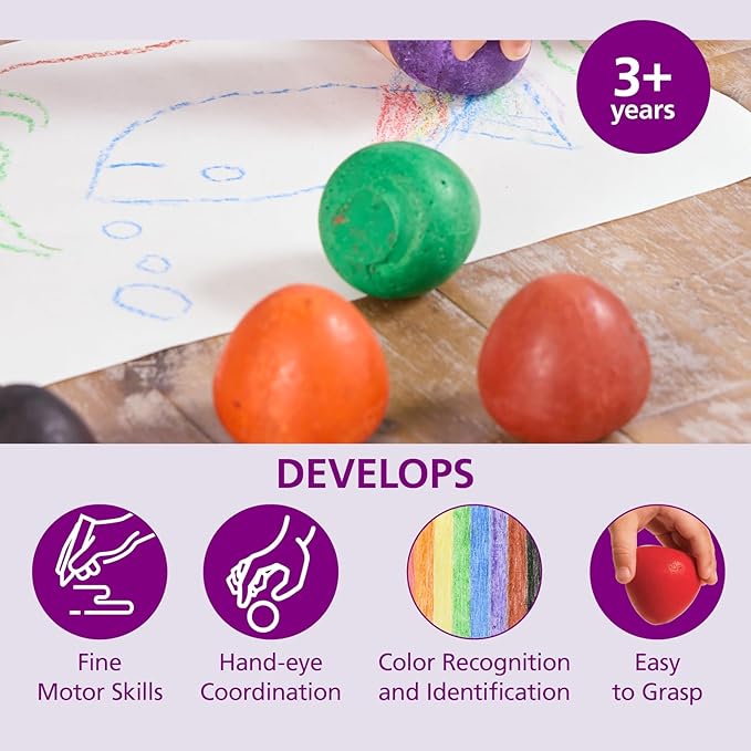 Colorations Chubby Crayon Eggs â€“ Set of 8 (Item # CHUBEGG)