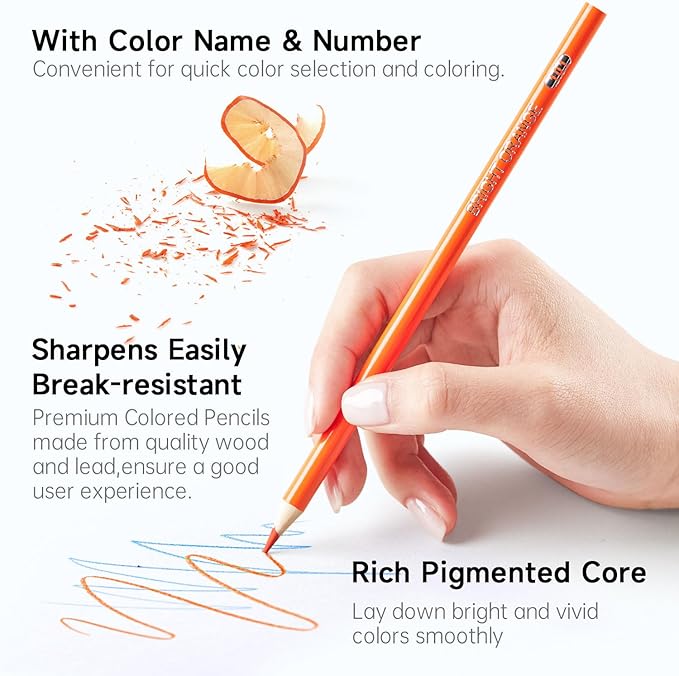 Shuttle Art 172 Colored Pencils, Soft Core Color Pencil Set for Adult Coloring Books Artist Drawing Sketching Crafting