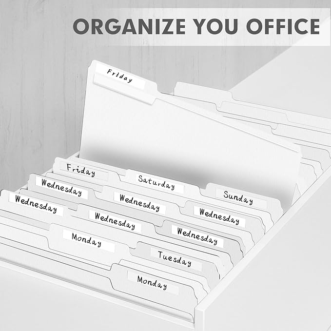 File Folder, PANDRI 120 Pack File Folder, 1/3 Cut Tab, Letter Size, Filing Folder for Office School Business, White