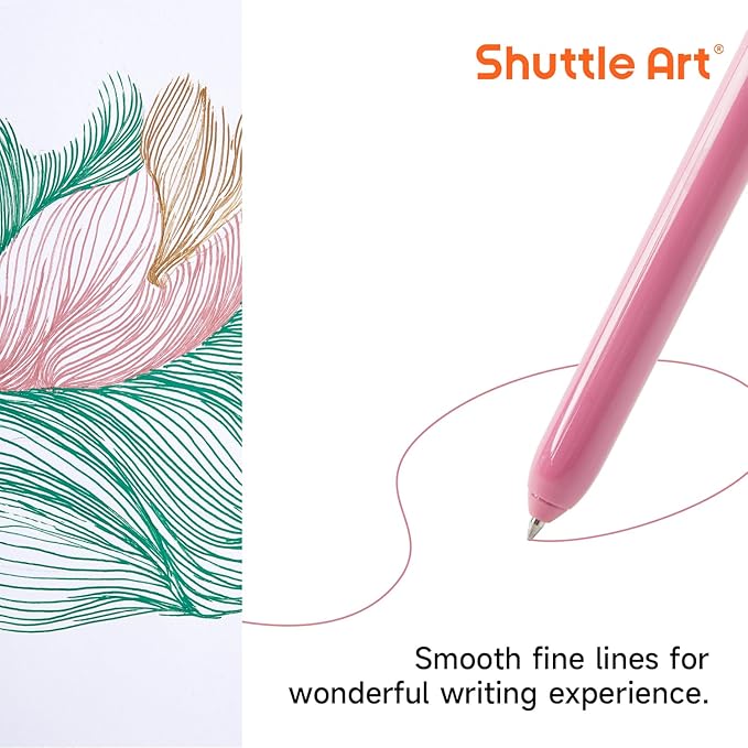 Shuttle Art Colored Retractable Gel Pens, 11 Vintage Ink Colors, Cute Pens 0.7mm Medium Point Quick Drying for Writing Drawing Journaling Note Taking School Office Home