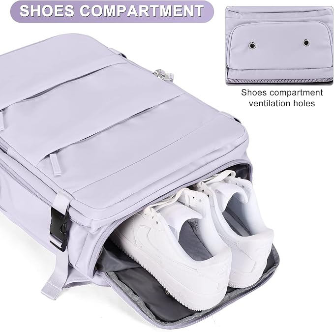 Large Carry On Backpack Flight Approved Personal Item Travel Backpack For Women Airline Approved Waterproof Sports Luggage Backpack Casual Daypack Small Hiking Backpack Purple Backpack
