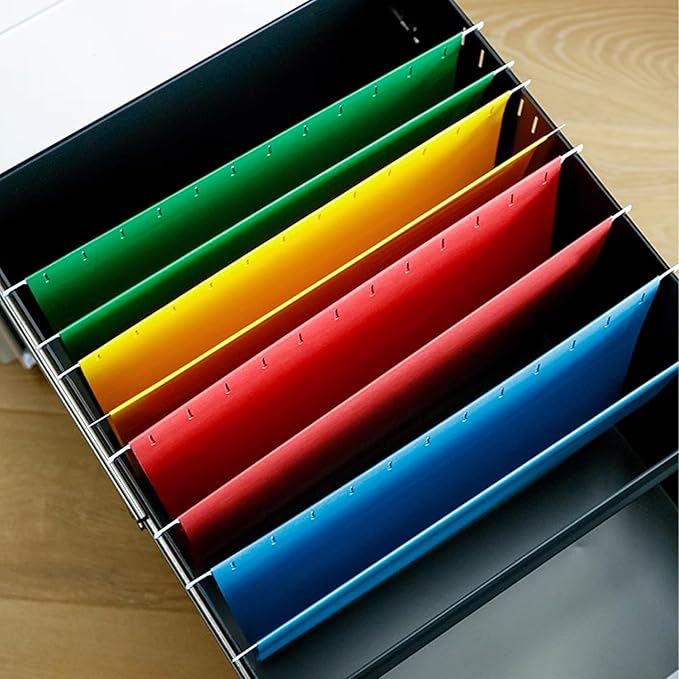 Hanging File Folders,6 Pack Yellow Letter Size Hanging File Folders with 1/5-Cut Tabs,Ideal for Home and Office Organization and Papers Classification