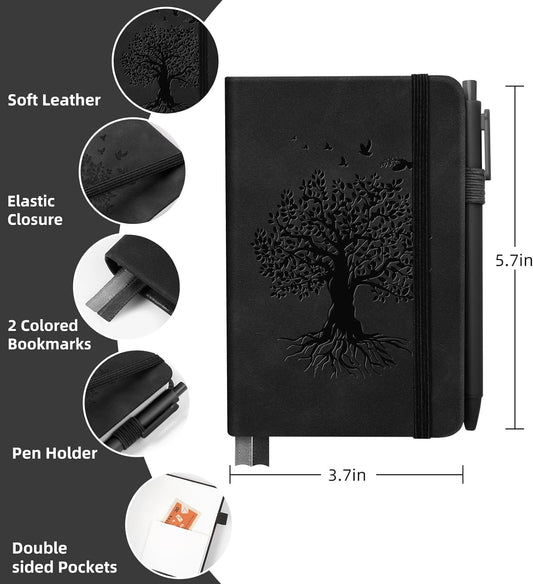 3 Pack Pocket Journaling Notebooks, A6 Small Notebook For Note Taking Journaling Notebooks Journals For Writing Mini Note Pads With Pen Holder 120 Pages 100 GSM Thick Paper