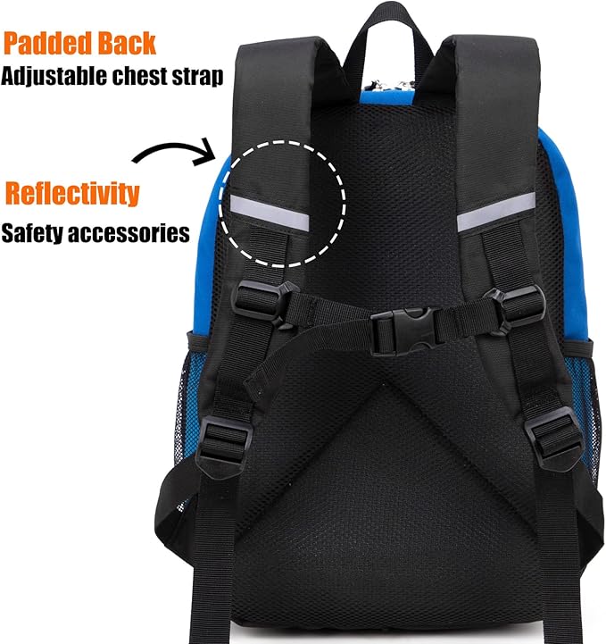 HawLander Little Kids Backpack for Boys Toddler School Bag Fits 3 to 6 years old, 15 inch, Blue