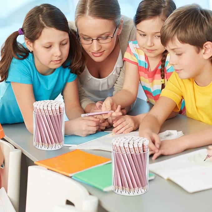 Chivao 288 Pieces Golf Mini Pencils Bulk with Eraser #2 HB Golf Short Pre Sharpened Pencils for Party Favors Office Supplies 4 Inch (Rose Gold)