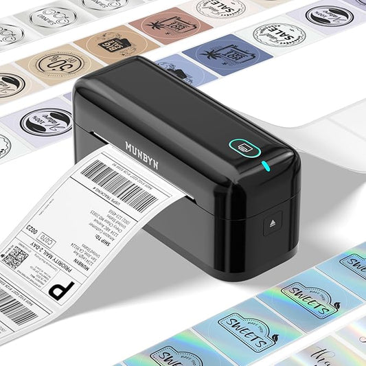 MUNBYN Bluetooth Thermal Label Printer RealWriter RW402B, 4x6 Shipping Label Printer for Small Business, Compatible with Android, iPhone and Windows, Mac, Chromebook, Ebay, USPS, FedEx, Shopify