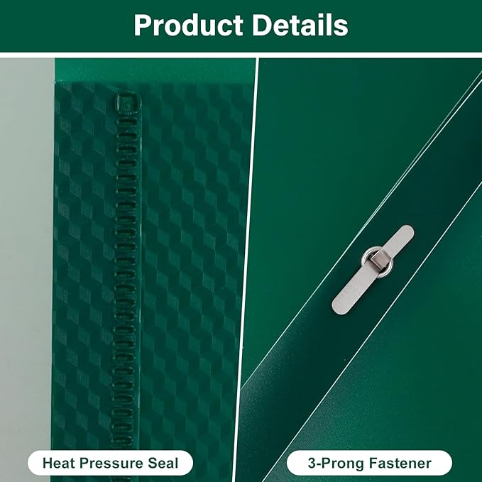 60-Pack Plastic Folders with Pockets and Prongs,2-Pocket Folders with 3 Fasteners, Poly Folders Holds 8-1/2" x 11" Paper for School/Office/Home