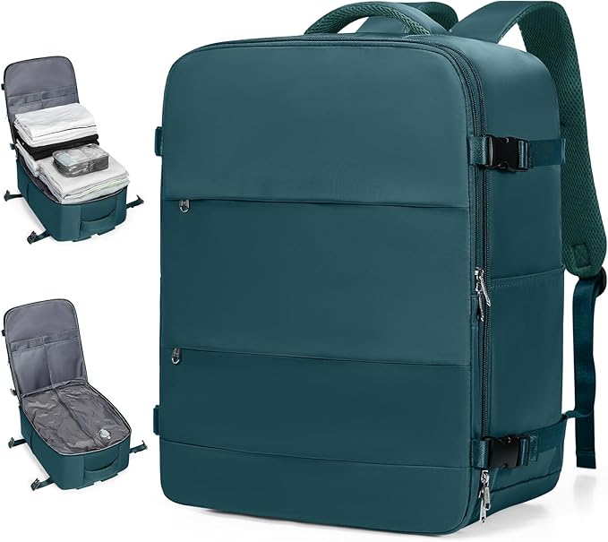 coofay Large Vacuum Backpack Travel with Pump Vacpack Travel Backpack with Vacuum System Compression Backpacks for Travel Easy Vac Pack Carry on Luggage