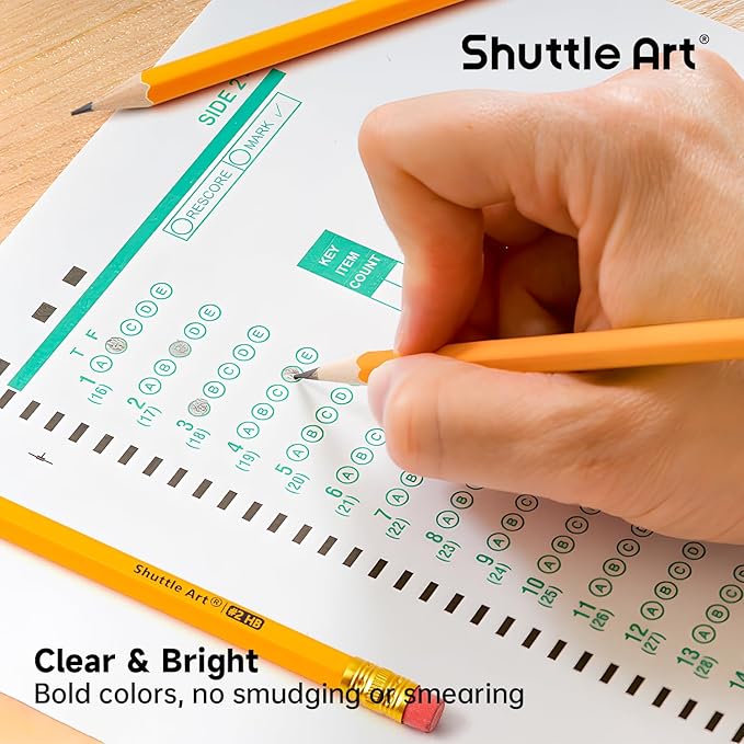 Shuttle Art Wood-Cased #2 HB Pencils, 350 Pack Sharpened Yellow Pencils with Erasers, Bulk Pack Graphite Pencils for School and Teacher Supplies, Writing, Drawing and Sketching