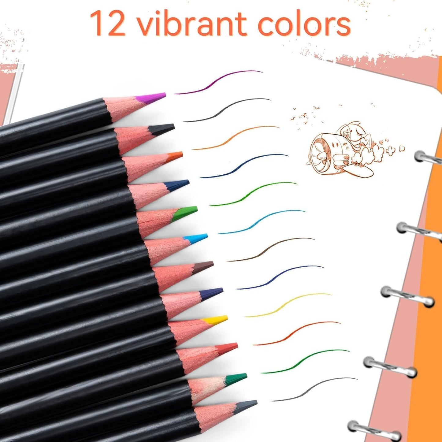 S & E TEACHER'S EDITION Colored Pencils 12Pcs, Pre-sharpened Super Soft Core Lead, Kid's Colored pencils, Drawing Pencils, Woodcase Lead Pencils, Coloring Pencil Bulk Back to School Supplies