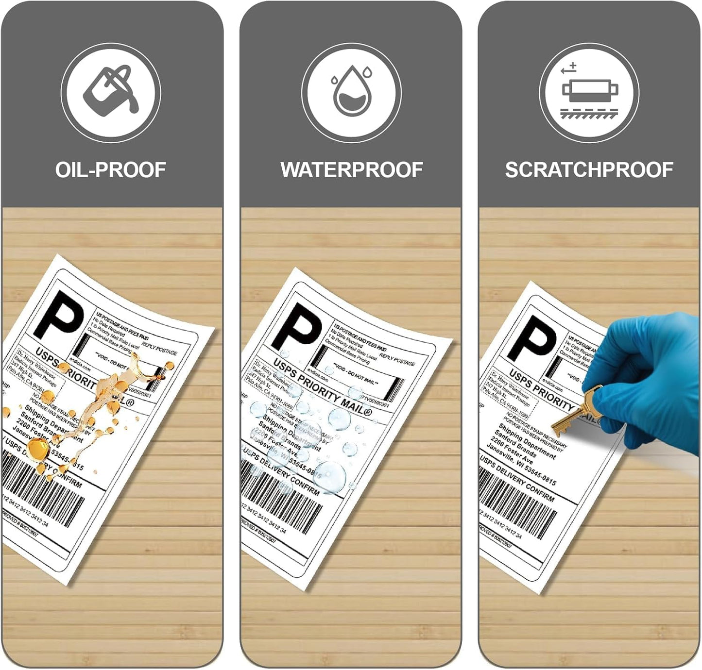 HUOJI 4x6 Thermal Shipping Labels 1000 Labels/2 Rolls (500 Pcs per Roll) Compatible with Rollo, Zebra, MUNBYN, Jadens, Nelko, Commercial Grade
