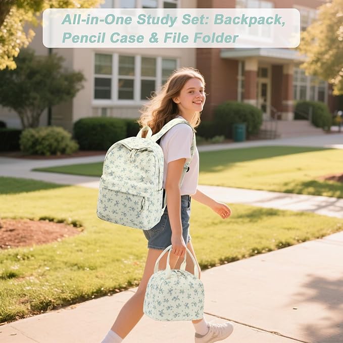 School Backpack for Teens Large Corduroy Bookbag Lightweight 15.6 inch Laptop Bag for Girls Women Casual High School College