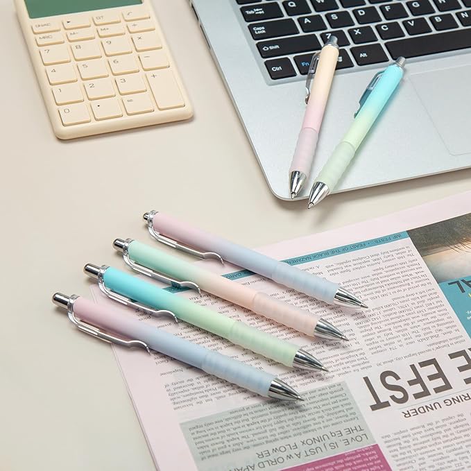 Gel Pens Fine Point 0.7mm Black Ink Gel Pen Retractable Cute Pens for Smooth Writing School Office Supplies, Pack of 18