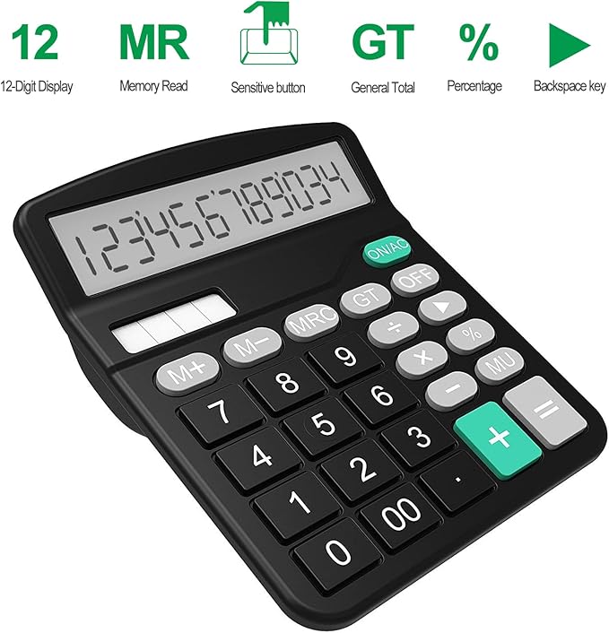 Helect Calculator, Standard Function Calculator (Black)