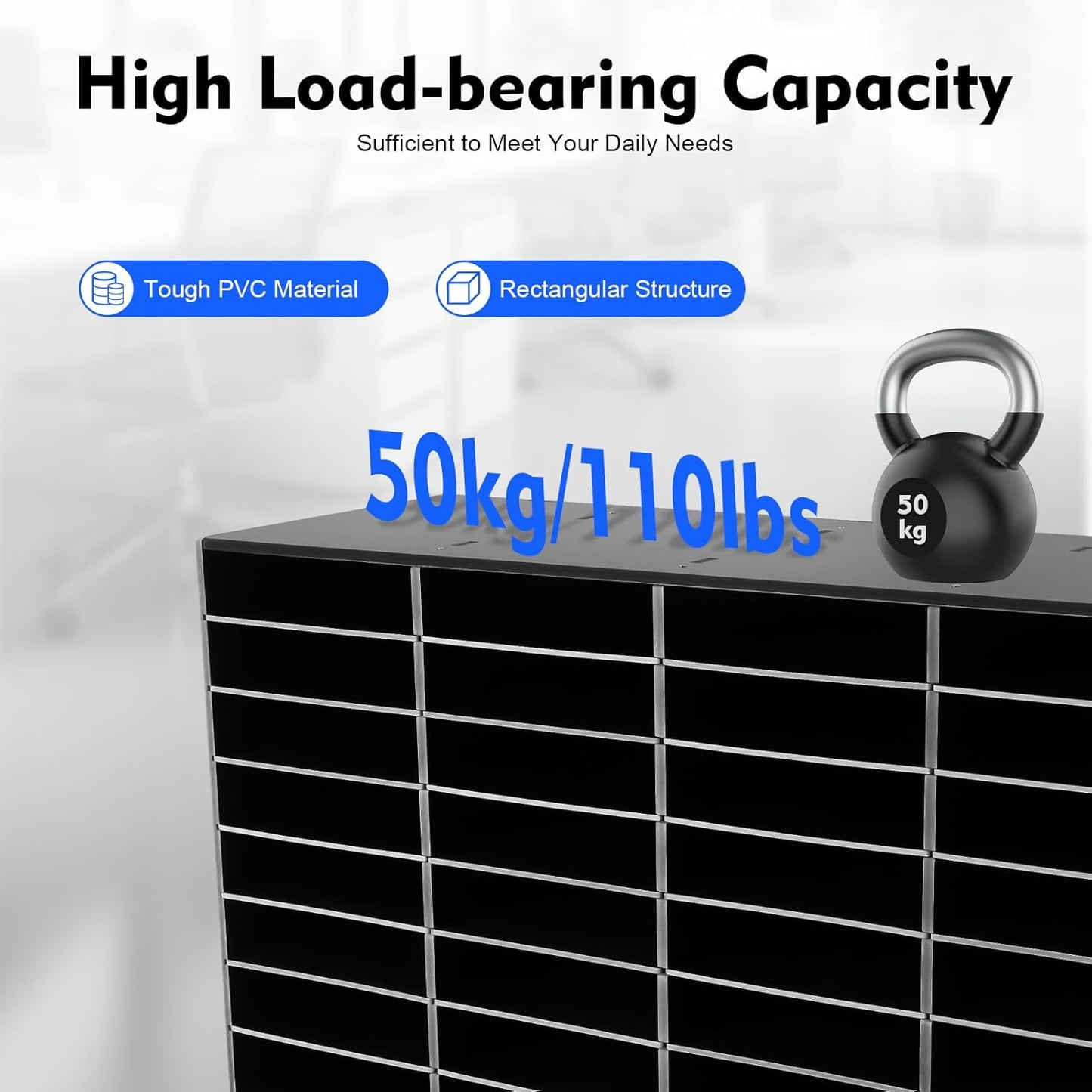 Adjustable Literature Organizer, 32 Slots File Folder Organizer Storage Rack Desktop Letter Office Cabinet 32 Compartment with 2 Drawers Paper Storage Cabinet for Classroom (32+2-Slot-Black)