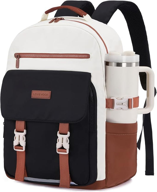 LOVEVOOK School Backpack for Teen Girls，Casual School Backpack 14-18 Teenage 15.6 Inch Laptop Bookbag, Cute Big Student Laptop Backpack for College Women Middle High School Travel Daypack