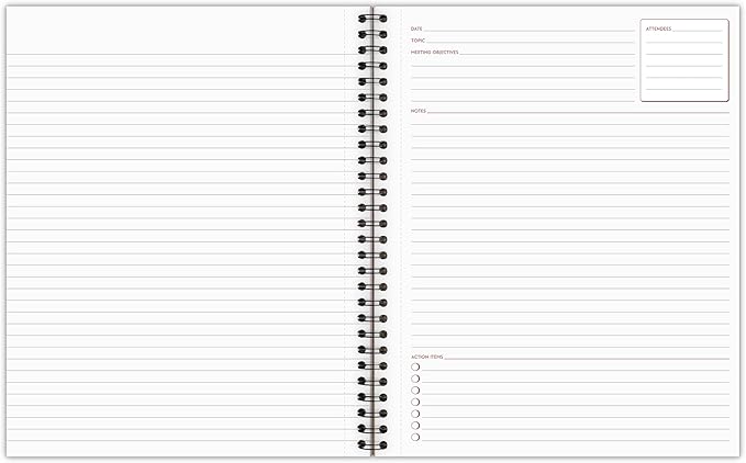 Cambridge Limited Business Notebook, Meeting Format, Legal Ruled Paper, 8-1/4" x 11", 80 Sheets, Flexible Soft Touch Cover, Wirebound, Gray (06132)