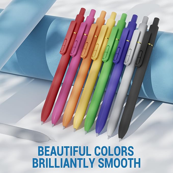 inkipen- 8 Pack Pens, Gel pens Black Ink, Fine Point(0.5mm),Quick-Drying Smooth Writing,School and Office Supplies