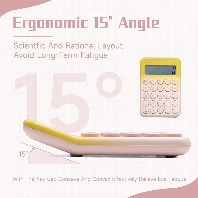 Pocket Calculator, Kids 8 Digit Small Desktop, LCD Display, Cute & Aesthetic Calculator (Gradient Pink, S 1 Pcs)