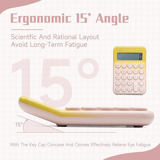 Pocket Calculator, Kids 8 Digit Small Desktop, LCD Display, Cute & Aesthetic Calculator (Gradient Pink, S 1 Pcs)