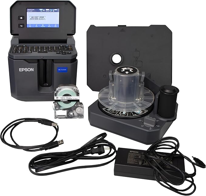 LABELWORKS Epson LW-Z5010PX-R Industrial Label Maker - Complete Printer Kit with Accessories and Automatic Bulk Tape Rewinder, PX 147' Bulk Label Rolls, Desktop Printer
