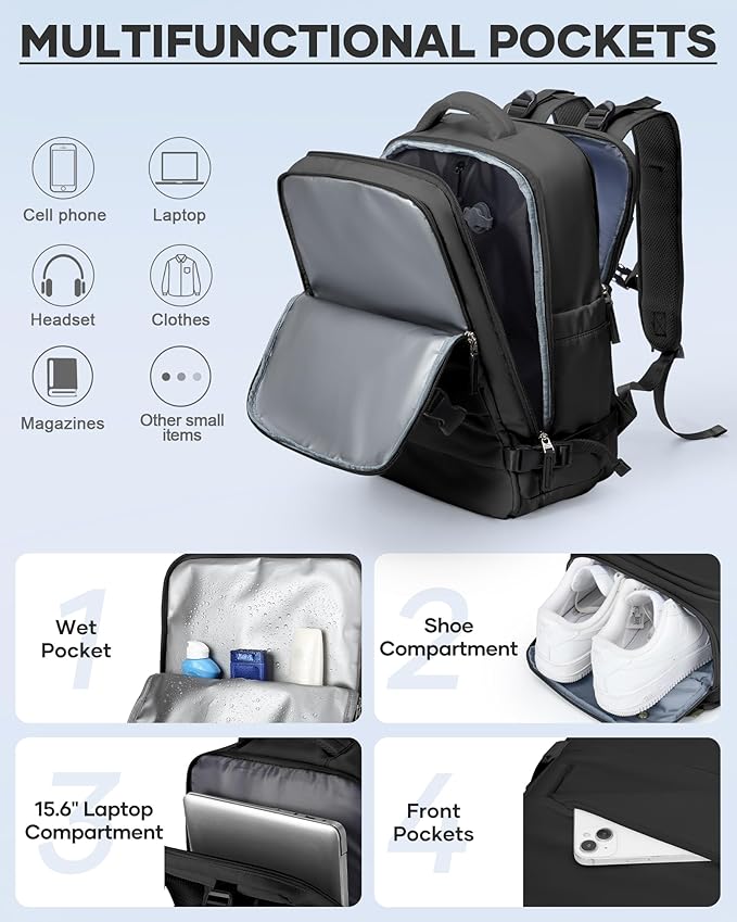 coofay Vacuum Backpack Travel with Pump Vacpack Travel Backpack with Vacuum System Compression Backpacks