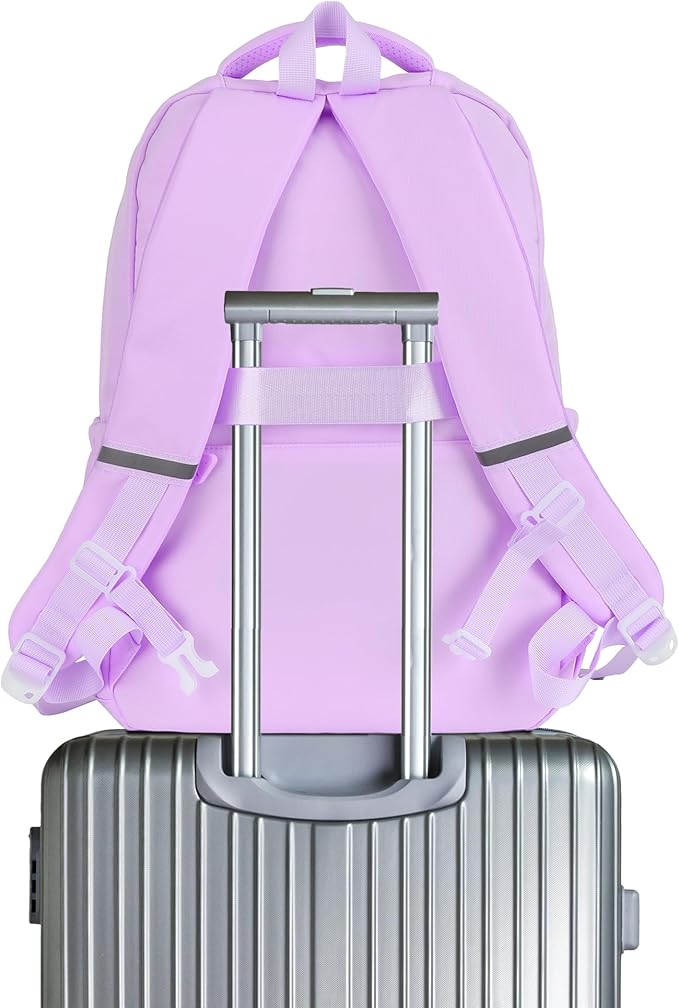 School Backpack for Girls, 15.6 Inch Laptop School Bags for Middle School Students-Kindergarten Elementary College Backpacks,Large Backpack for Teen Girl Students Casual Travel Daypacks-Purple