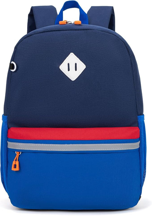 HawLander Little Kids Backpack for Boys Toddler School Bag Fits 3 to 6 years old, 15 inch, Blue